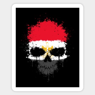 Chaotic Egyptian Flag Splatter Skull Sticker